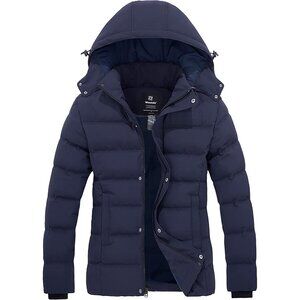 Women's Hooded Warm Winter Coat Quilted Thicken Puffer Jacket with Removable Hoo